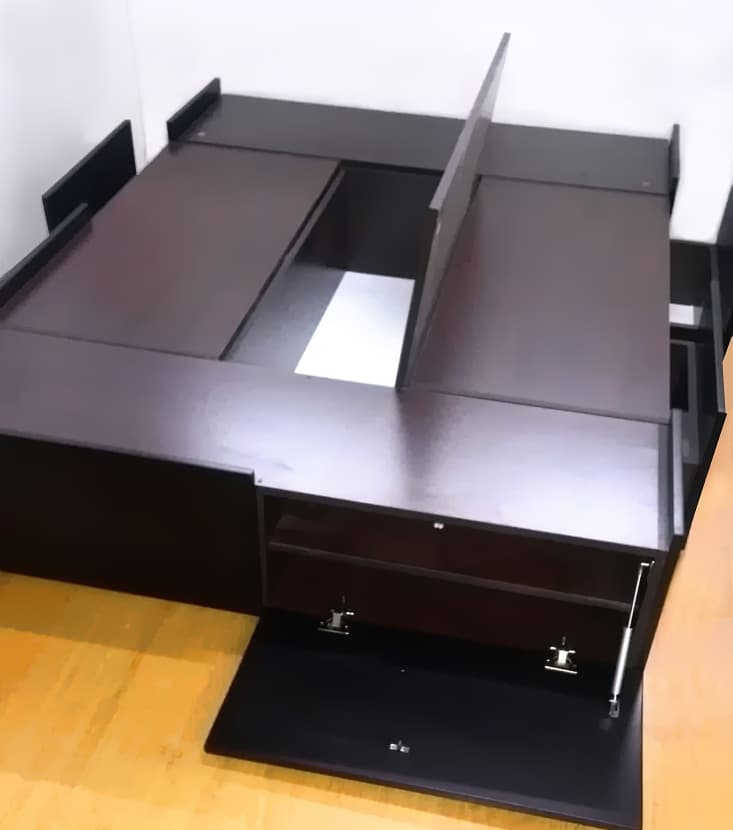 cama 2 plazas baulera botinero en mdf melamina
